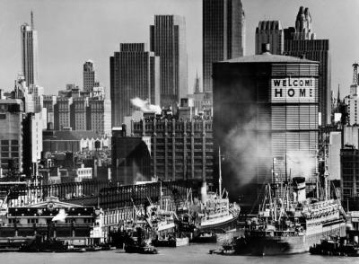Hudson River Waterfront at Midtown from Vintage New York: Andreas Feininger